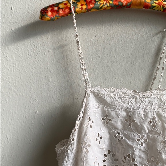 🦋 Free People New Romantics Trapeze Eyelet Top 100% Cotton - Picture 2 of 5